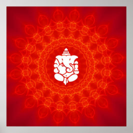Lord Ganesha på Mandala Poster