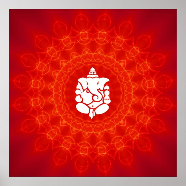 Lord Ganesha på Mandala Poster (Framsidan)