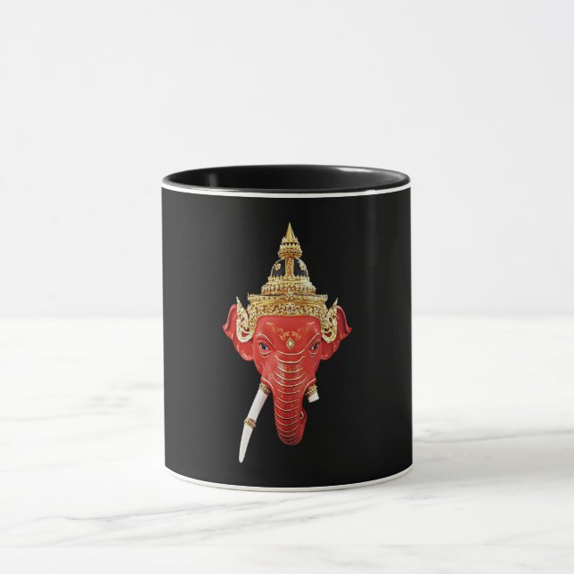 Lord Ganesha på Thai Traditional Khon Mask Art Mugg (Center)