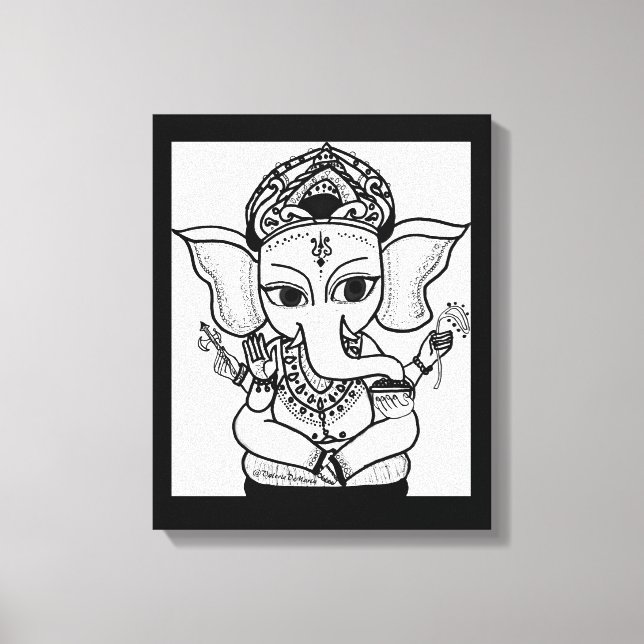 LORD GANESHA PAINTING ACRYLIC PRINT CANVASTRYCK (Framsida)