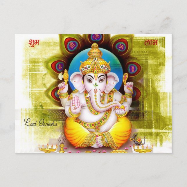 Lord Ganesha Postcard Vykort (Framsida)