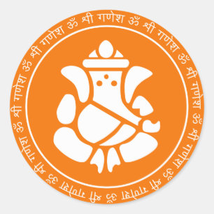 Lord Ganesha Sign Sticker Runt Klistermärke