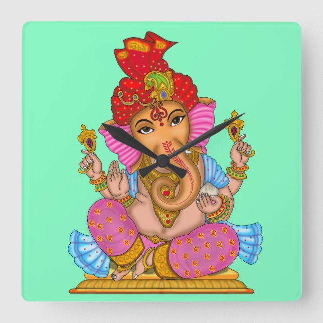 Lord Ganesha väggklocka (Framsida)
