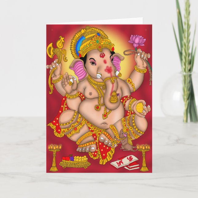 Lord Ganesha Välkomstkort Kort (Framsida)