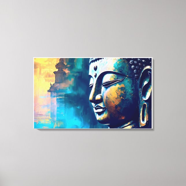 Lord Gautam Buddha Wall Art canvas Målning (Framsida)