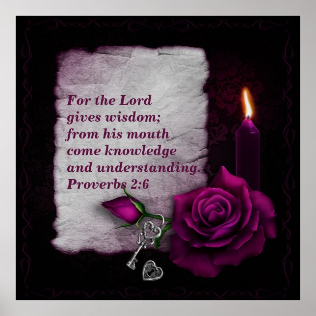 "Lord Ge Wisdom" Proverbs 2:6 Anoded Poster (Framsidan)