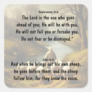 Lord Good Shephere Go Before You Bible Scripture Fyrkantigt Klistermärke