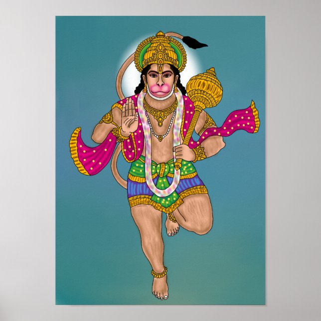 Lord Hanuman-affisch Poster (Framsidan)