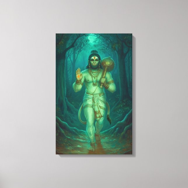 Lord Hanuman Canvas Wall Art (Framsida)