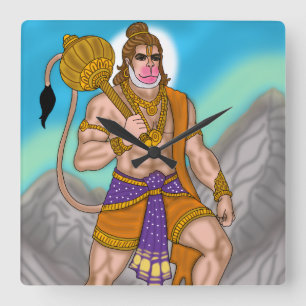 Lord Hanuman Clock Fyrkantig Klocka