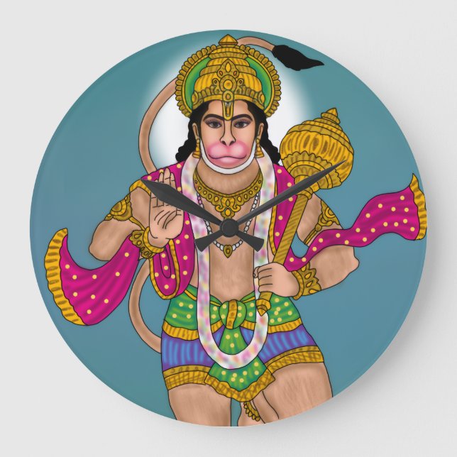 Lord Hanuman Clock Stor Klocka (Framsida)