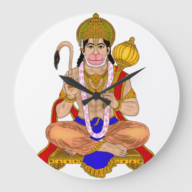 Lord Hanuman Clock Stor Klocka (Framsida)
