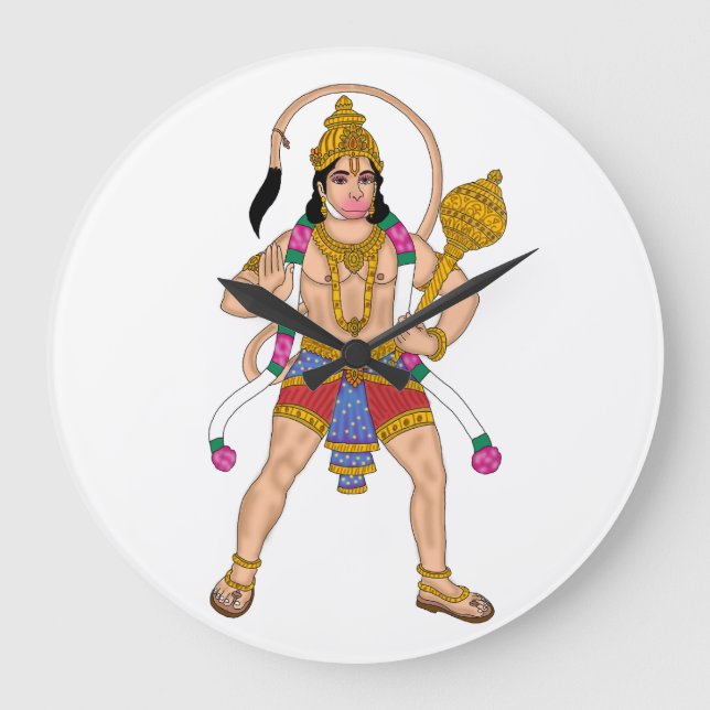 Lord Hanuman Clock Stor Klocka (Framsida)