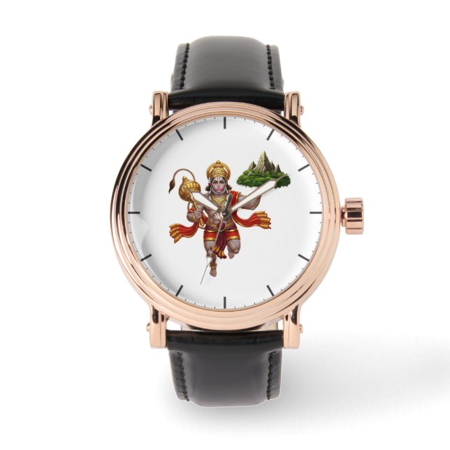 Lord Hanuman Flies Liiting Mountain Armbandsur (Framsida)