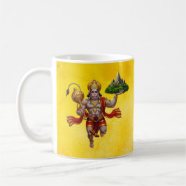 Lord Hanuman Flies Liiting Mountain Kaffemugg