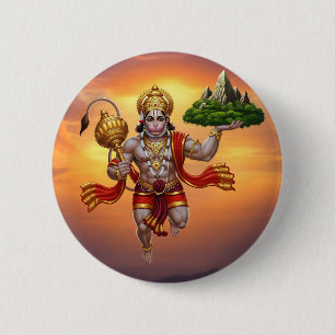 Lord Hanuman Flies Liiting Mountain Knapp