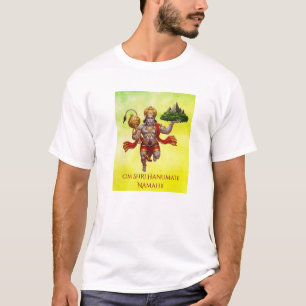 Lord Hanuman Flies Liiting Mountain T Shirt
