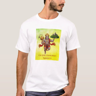 Lord Hanuman Flies Liiting Mountain T Shirt
