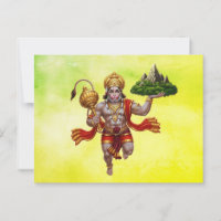 Lord Hanuman Flies Liiting Mountain