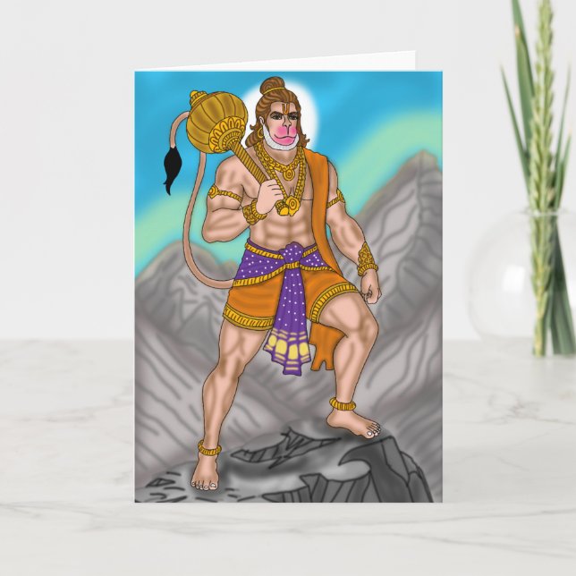 Lord Hanuman Greeting Card Kort (Framsida)