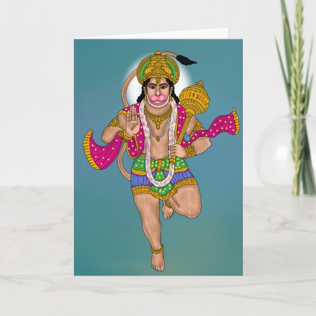 Lord Hanuman Greeting Card Kort (Framsida)
