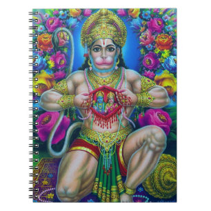 Lord Hanuman, hinduisk gud Anteckningsbok Med Spiral