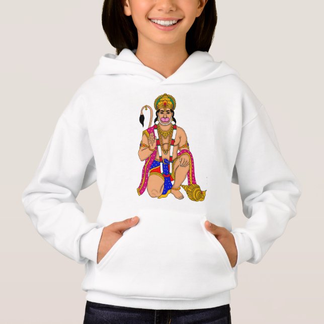 Lord Hanuman Hoodie T Shirt (Framsida)