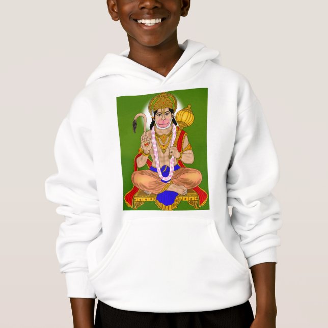 Lord Hanuman-hoodie – vinterkläder & andlig mode T Shirt (Framsida)