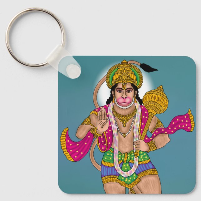 Lord Hanuman Keychain Nyckelring (Framsida)