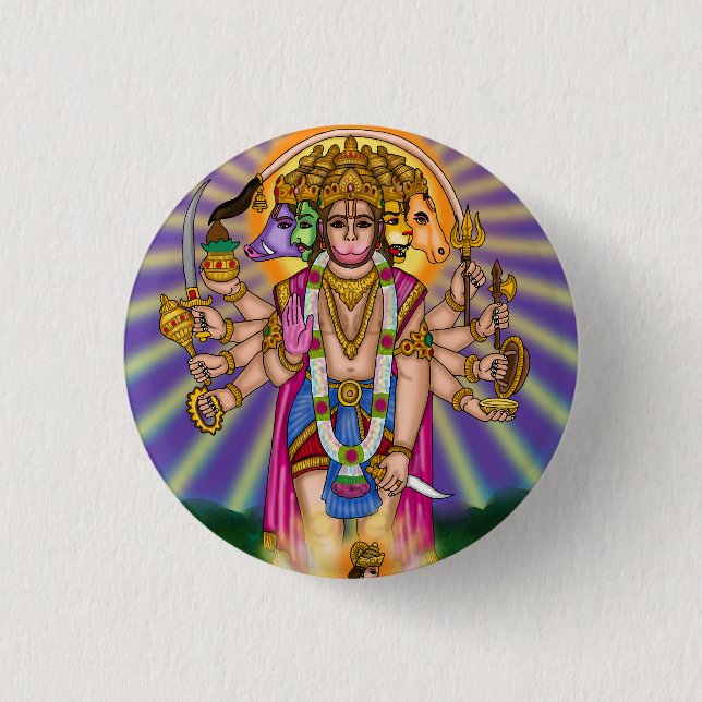 Lord Hanuman-knapp Knapp (Framsida)