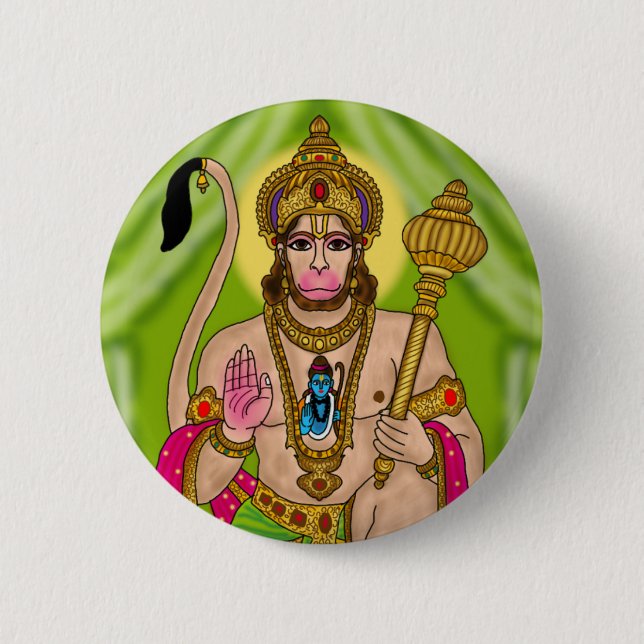 Lord Hanuman-knapp Knapp (Framsida)