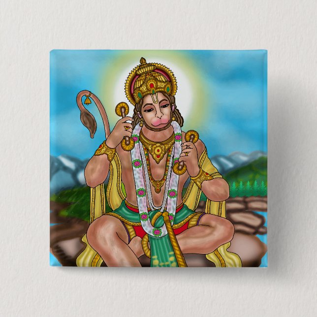 Lord Hanuman-knapp Knapp (Framsida)