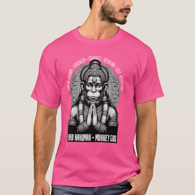 Lord Hanuman Monkey Gud Hindu Mythology T Shirt (Framsida)