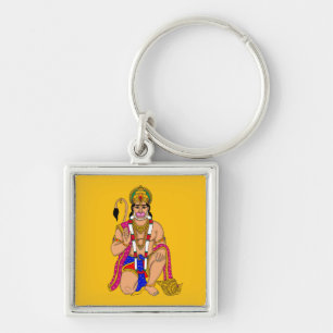 Lord Hanuman-nyckelring Fyrkantig Silverfärgad Nyckelring