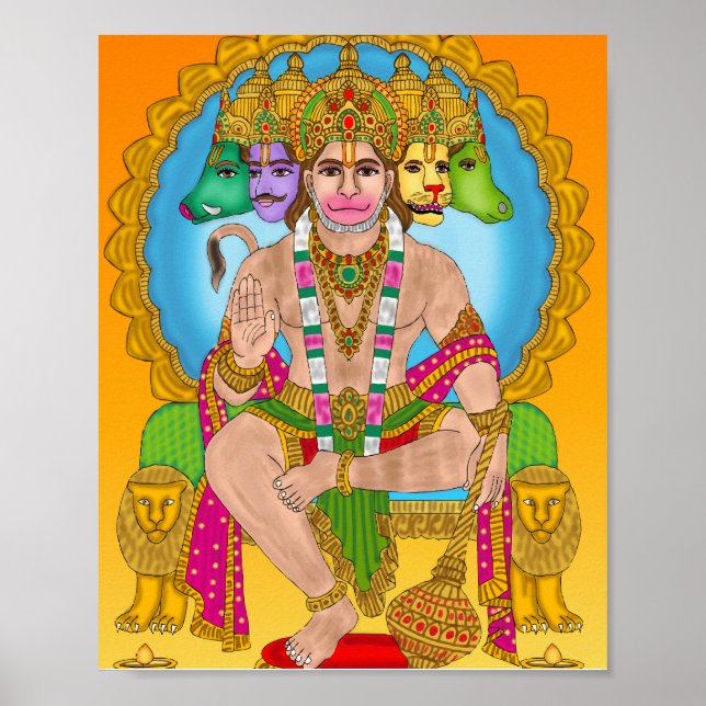Lord Hanuman Poster | Powerful Hindu Devta Hanuman (Framsidan)