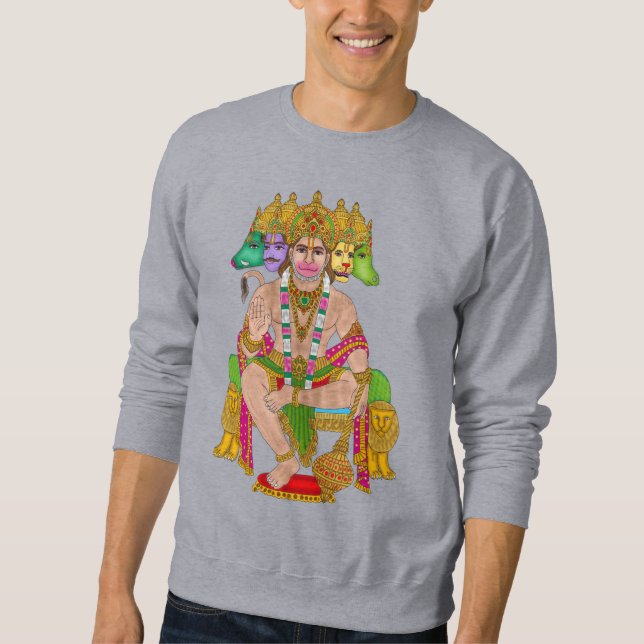 Lord Hanuman Sweatshirt | Powerful Hindu Devta Han (Framsida)