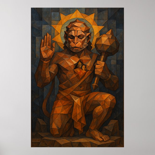 Lord Hanuman : Symbol of Strength and Devotion Art Poster (Framsidan)