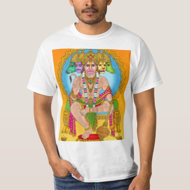 Lord Hanuman T-Shirt | Powerful Hindu Devta Hanuma (Framsida)