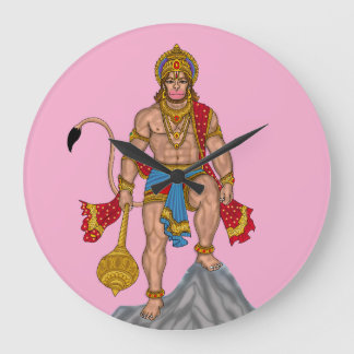 Lord Hanuman Wall Clock Stor Klocka