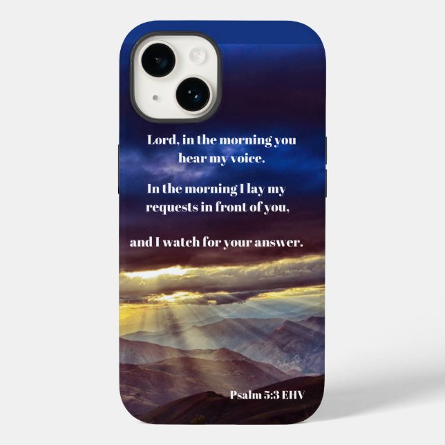 Lord Hears Me Psalm 5:3 Bible Verse (Baksida)