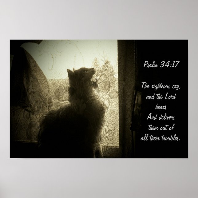 LORD Hears-Psalm 34:17 Poster (Framsidan)