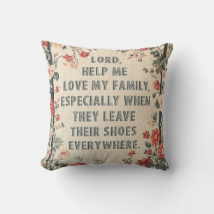 Lord Help Me Kärlek My Family - Funny Needlepoint Kudde