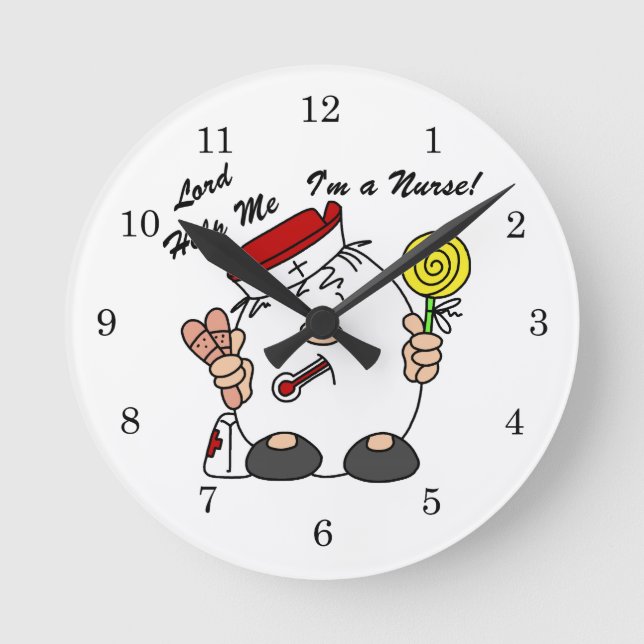 Lord Hjälp mig att jag är sjuksköterska Rund Klocka (Framsida)