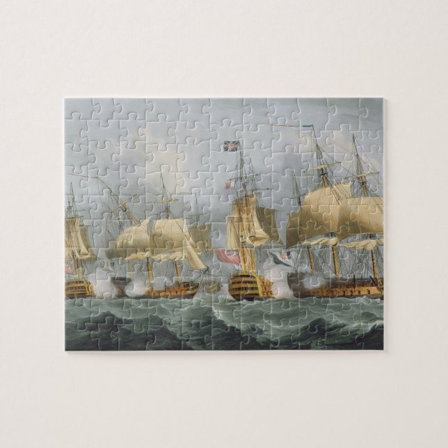 Lord Howe i drottningen Charlotte som bryter det Pussel (Horisontell)