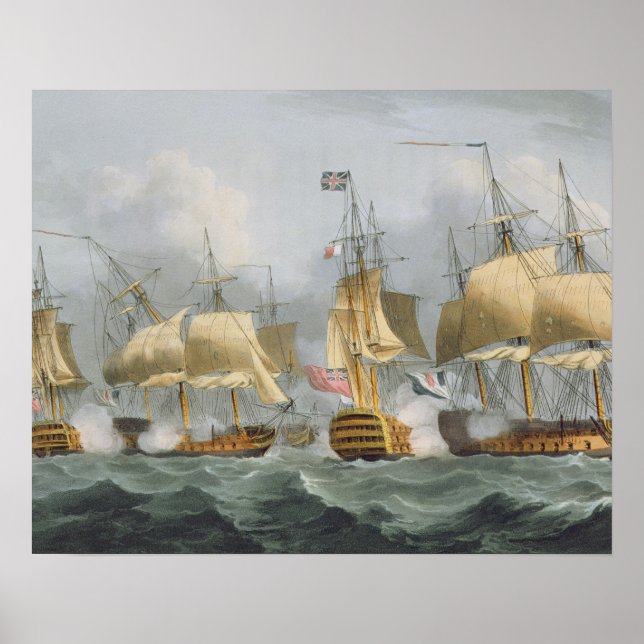 Lord Howe in the Queen Charlotte, Breaking the Ene Poster (Framsidan)