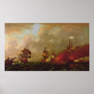 Lord Howe och Comte d'Estaing av Rhode Poster
