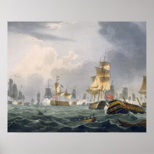 Lord Howe's Victory, 1 juni 1794, graverad av Poster