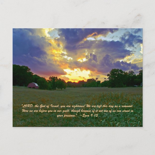 "LORD, Israels Gud, du har rätt! Vi är Vykort (Framsida)