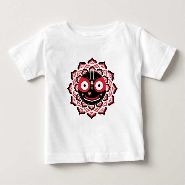 Lord Jagannath Face Chakra Hindu Deity T Shirt (Framsida)