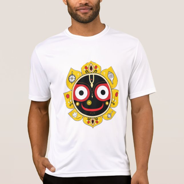 Lord Jagannath Face Hindu Deity Spiritual T Shirt (Framsida)